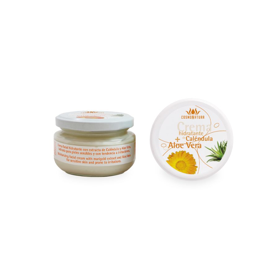 Moisturizing facial cream with calendula and aloe vera sensitive skin
